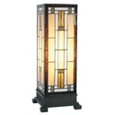 Lampe de table Tiffany Marron, Beige 18x18x45 cm E27/max 1x60W