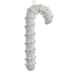 [66104] Christmas Decoration Pendant Candy cane White 8x3x17 cm