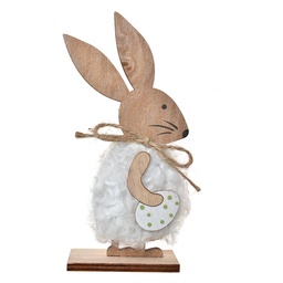 [65633] Image de décoration Lapin Marron Blanc 7x4x15 cm