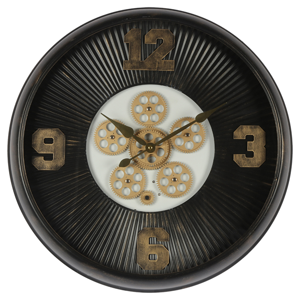 Wanduhr Schwarz Ø 61x11 cm / 1xAA / 1xC