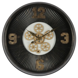 [5KL0205] Horloge murale Noir Ø 61x11 cm / 1xAA / 1xC