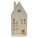 Decoration house with LED Beige 8x5x18 cm