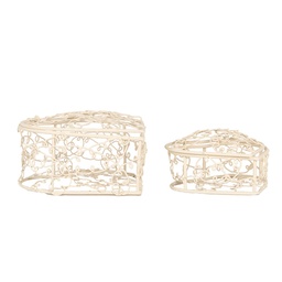 [6Y5713] Paniers Blanc (set 2) 10x10x6 / 8x8x5 cm