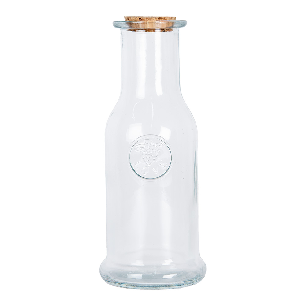 Bouteille de décoration avec couvercle en liège Transparent Ø 9x21 cm