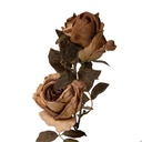 Clayre & Eef Kunstbloem Roos 70 cm Beige Kunststof