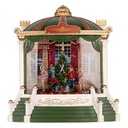 Music box with LED Green Gold colored 22x11x23 cm / 3xAA