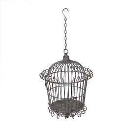 [5Y1201] Gabbia per Uccelli Decorativa Marrone Ø 36x47/75 cm