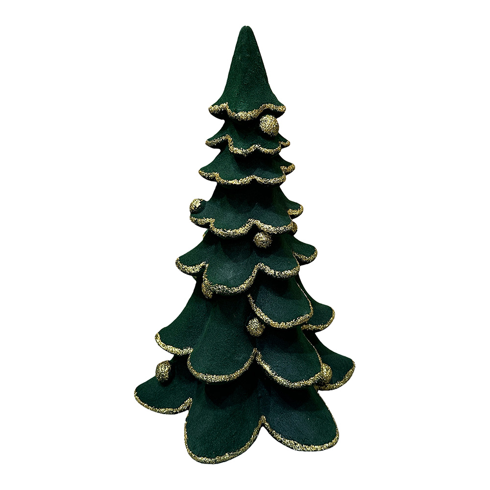 Weihnachtsdeko Weihnachtsbaum Grün Goldfarbig 26x23x41 cm