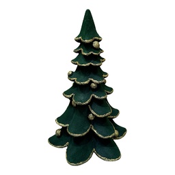 [6MG0199] Decorazione Natalizie Albero di natale Verde Color oro 26x23x41 cm