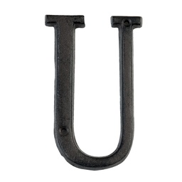 [6Y0840-U] Iron Letter U Brown 8x1x13 cm