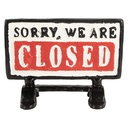 Targa open / closed Nero Bianco 16x7x12 cm
