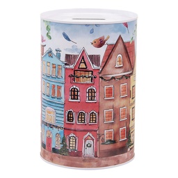 [6BL0157] Tirelire Rose Jaune Ø 10x15 cm