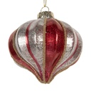 Weihnachtskugel Rot Silberfarbig Ø 8x8 cm