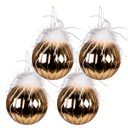Weihnachtskugel Goldfarbig, Weiß set 4 Ø 12x12 cm