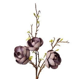 [5PL0169BL] Deko Ast mit Blumen Violett Braun 20x20x106 cm
