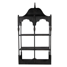 [5Y1389] Wall Rack Black Brown 55x19x109 cm