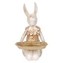 Dekoration Kaninchen mit Schale Beige Goldfarbig 14x14x26 cm