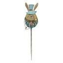 Gartenstecker Kaninchen Blau, Beige 18x8x74 cm