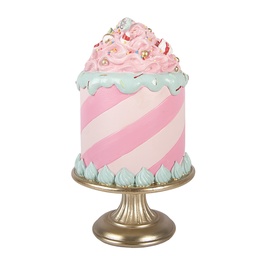 [6PR6273] Décoration gâteau Rose Couleur or Ø 17x29 cm