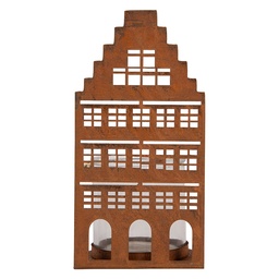 [6Y6124] Waxinelichthouder huis 10x10x20 cm