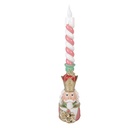 Decorazione Candeliere con candela con LED Rosa Bianco 9x10x45 cm