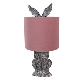 [6LMC0099VP] Lampada da Tavolo Coniglio Marrone Rosa Ø 20x43 cm E27/max 1x60W