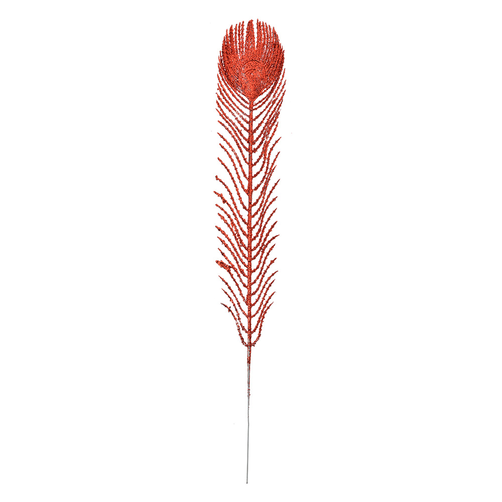 Decorazione Natale Piuma Rosso 7x1x42 cm