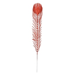 [66161R] Weihnachtsdeko Feder Rot 7x1x42 cm