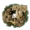 Weihnachtsdeko Kranz Goldfarbig Grün Ø 30x7 cm