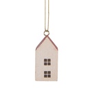 Decorative Hanger House White Red 3x3x6 cm