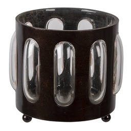 [6Y4627] Tealight Holder Brown Ø 11x13 cm