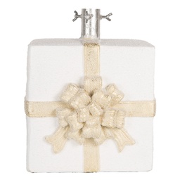 [6MG0116] Support d'arbre de Noël Blanc Couleur or 26x24x33 cm