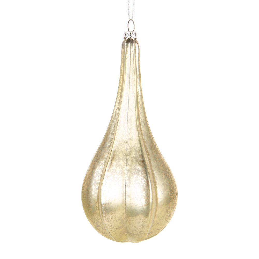 Weihnachtskugel Goldfarbig Ø 8x17 cm