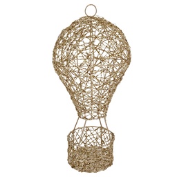 [66781] Decorazione mongolfiera con LED Color oro Ø 19x38 cm / 3xAA