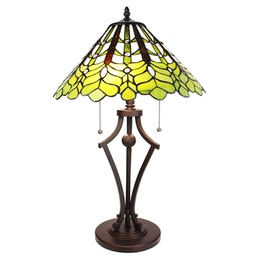 [5LL-6279] Lampada da tavolo Verde Tiffany Ø 41x62 cm E27/max 2x60W