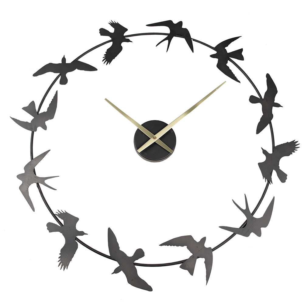 Wall Clock Black 69x4x66 cm / 1xAA