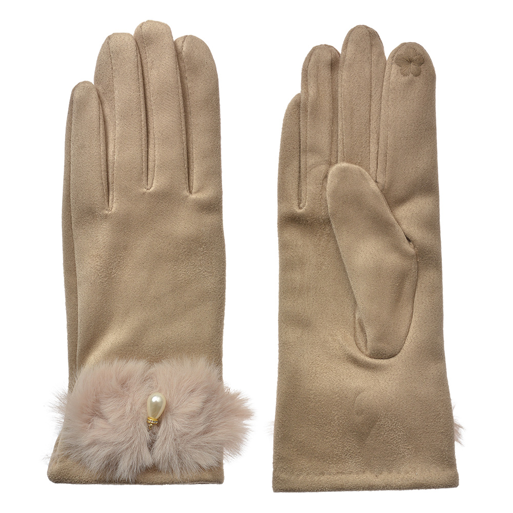 Guanti Donna Beige 9x23 cm