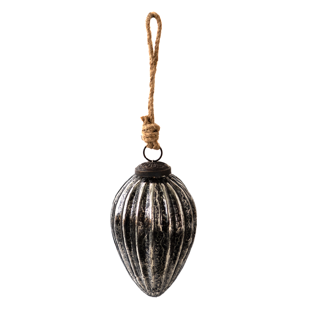 Christmas Bauble Black Ø 7x12 cm