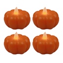 Bougie avec LED Orange set  4 Ø 5x5x4 cm