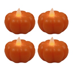 [6CA0013] Candle with LED Orange set  4 Ø 5x5x4 cm