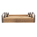 Vassoio Decorativo (set di 3) Marrone 35x20x5 / 30x15x5 / 25x10x5 cm