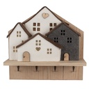Garderobe mit Filzhäusern Braun Weiß 40x13x40 cm