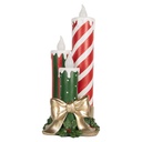 Bougie de décoration avec LED Rouge Vert 19x16x41 cm / 3xAA