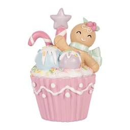 [6PR6238] Cupcake di decorazione Rosa Marrone 11x9x15 cm