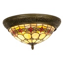 Plafoniera Tiffany Beige, Rosso Ø 38x19 cm E14/max 2x40W