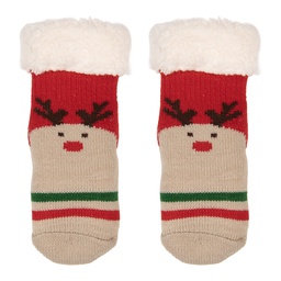 [JZSKC0011] Kindersocken Rot Beige one size