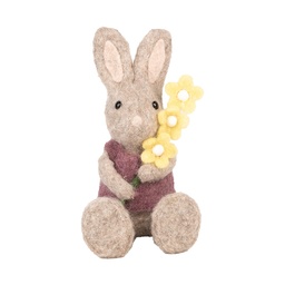 [65957] Decorativa Coniglio Beige Giallo 10x10x19 cm