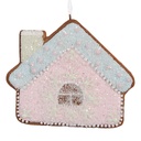 Dekoration Anhänger Haus Rosa Blau 9x1x8 cm