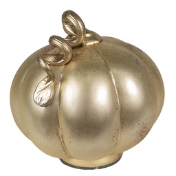 [6GL4321L] Décoration Citrouille Or Ø 21x22 cm