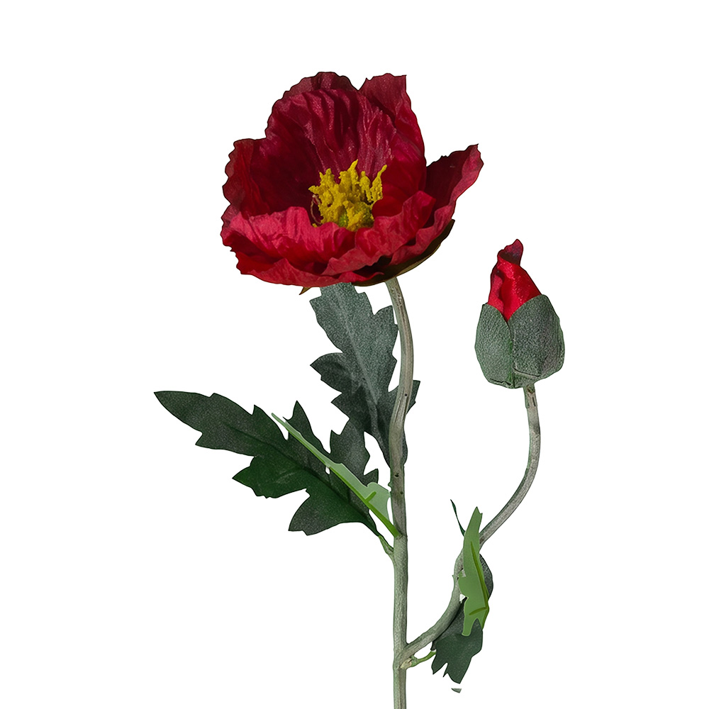 Dekorativer Zweig mit Blumen Rot Grün